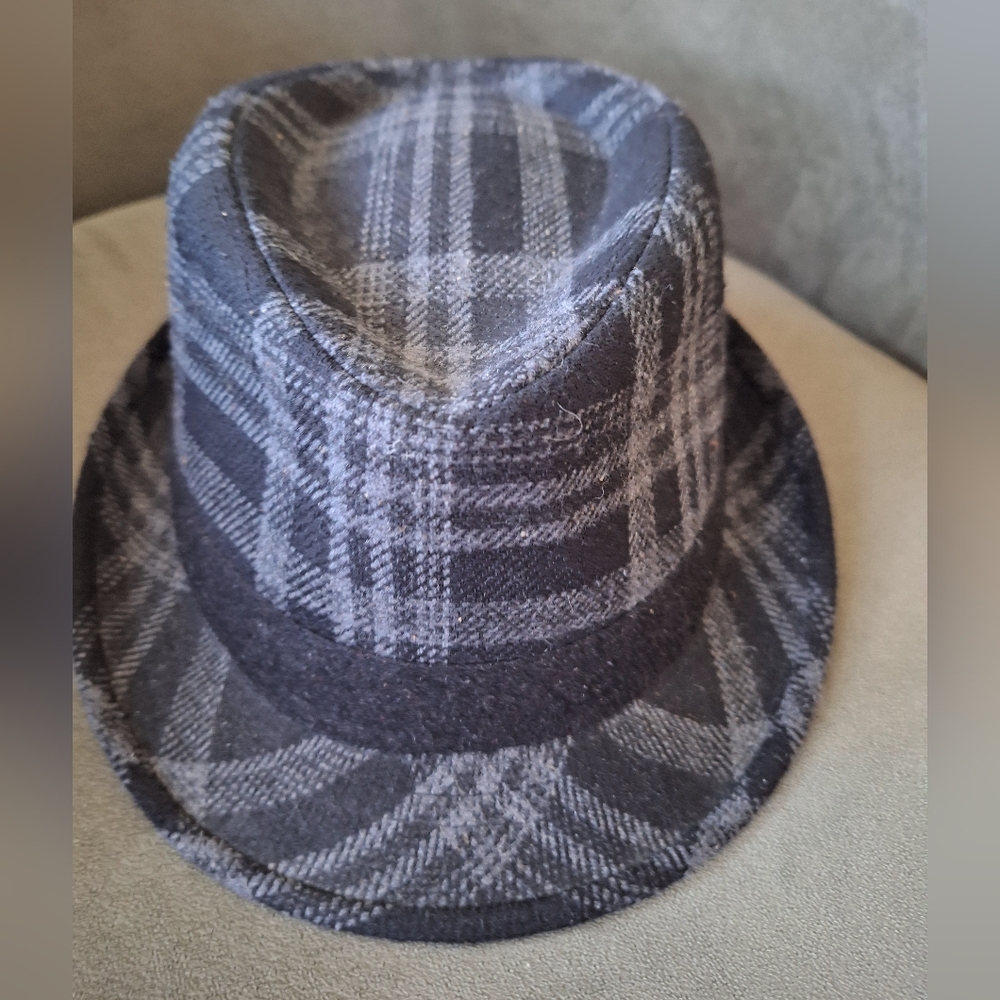 Urban Pipeline Grey Plaid Trilby Fedora  Hat Large